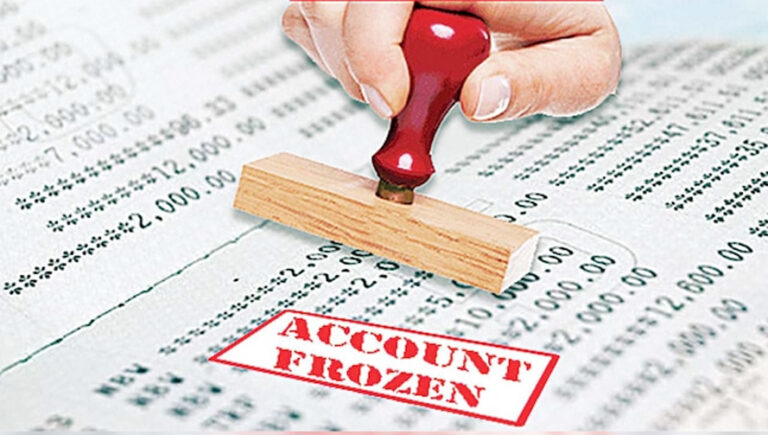 bank acount freezen